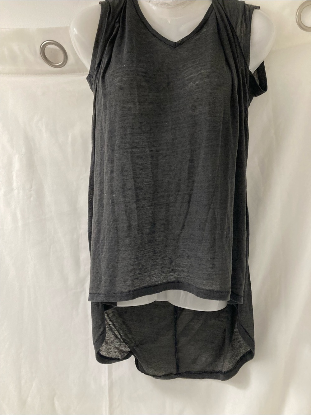 Divided Grey High Low Layered Tunic Top Sleeveless